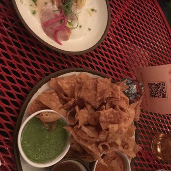 La Chinesca - Crudo, and 1. Fried Wonton Chips - New Mexican Cuisine Near Me - Philadelphia, Pennsylvania La Chinesca - Crudo, and 1. Fried Wonton Chips - New Mexican Cuisine Near Me - Philadelphia, Pennsylvania