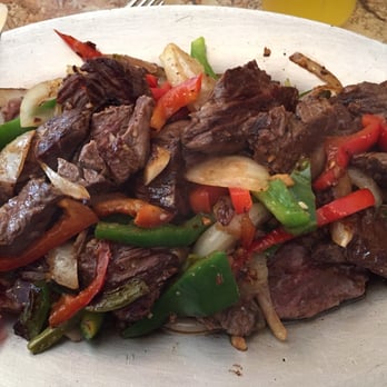 Mariachi Grill - Steak fajita ( not pictured: 4 tortillas; cheese, sour cream, and salsa; and a big side of rice and beans) - Mexican Near Me - Lyndhurst, New Jersey