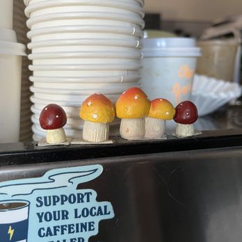 Elevenses Cafe - tiny mushrooms while waiting for our pastries - Cafes Near Me - Astoria, New York