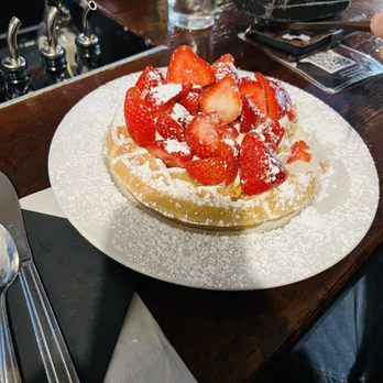 The Griddle Cafe - "Strawberries and Cream" Waffle - Breakfast & Brunch Near Me - Los Angeles, California The Griddle Cafe - "Strawberries and Cream" Waffle - Breakfast & Brunch Near Me - Los Angeles, California