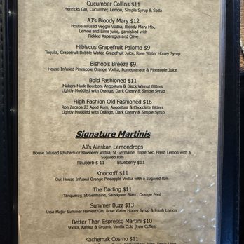 AJ's Old Town Steakhouse - Signature cocktails - Steakhouses Near Me - Homer, Alaska