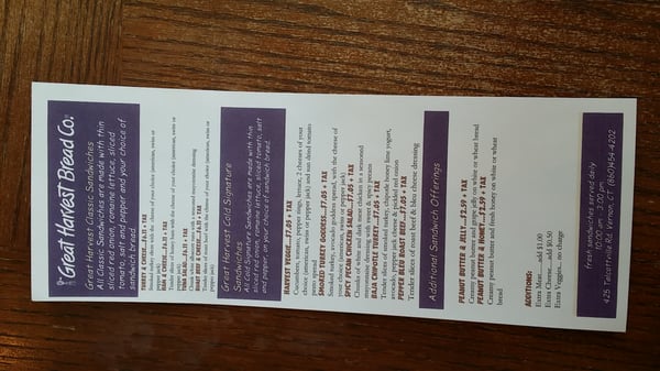Menu photo 8 Great Harvest Bread Company Vernon, CT