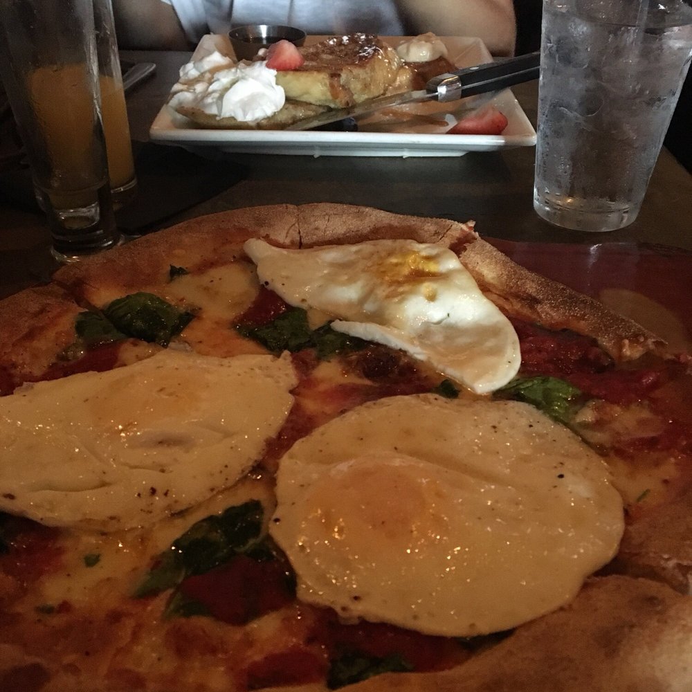 TruFire - Bacon & Eggs Pizza - New American Near Me - Frisco, Texas TruFire - Bacon & Eggs Pizza - New American Near Me - Frisco, Texas