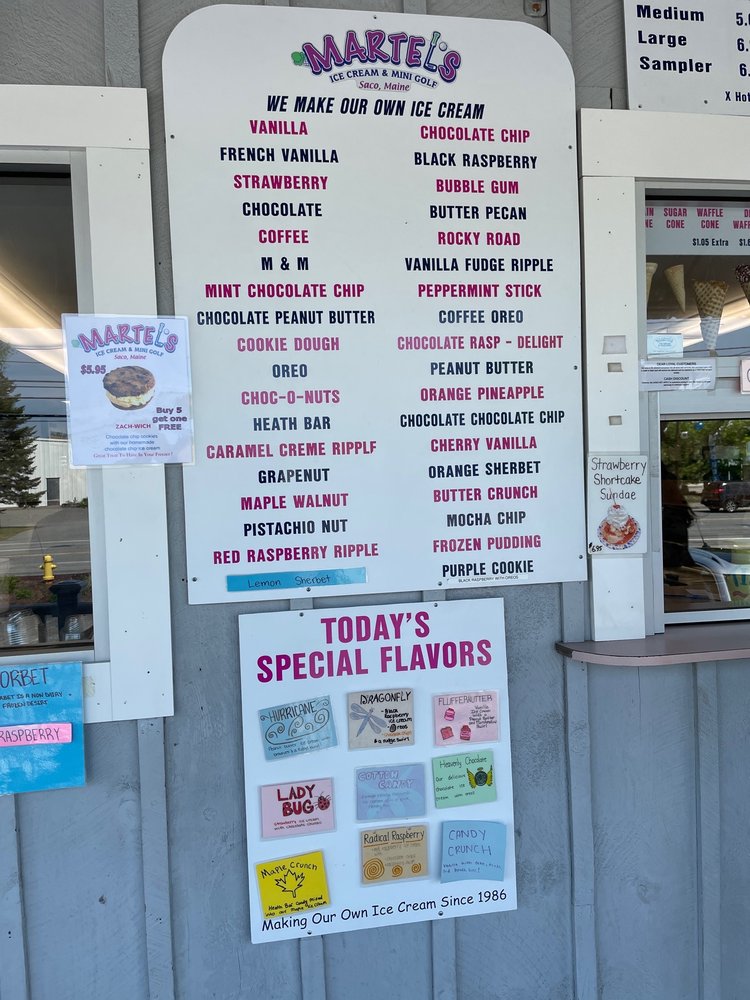 MARTEL’S ICE CREAM 29 Photos & 28 Reviews 757 Portland Rd, Saco