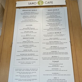 Sano Cafe - Menu as of March 2021 - Salad Near Me - Mercer Island, Washington Sano Cafe - Menu as of March 2021 - Salad Near Me - Mercer Island, Washington