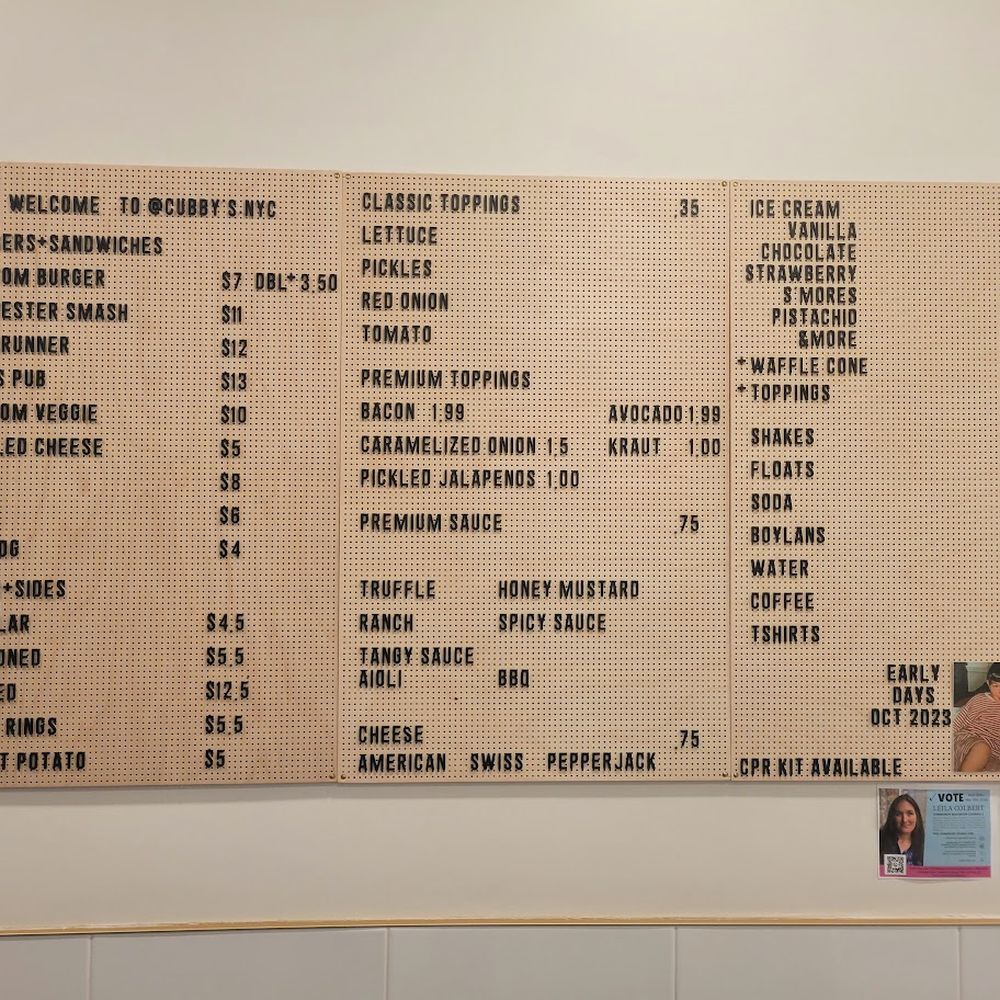 Cubby's - Menu - Burgers Near Me - Manhattan, New York
