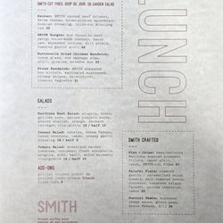 Smith Restaurant - Lunch menu