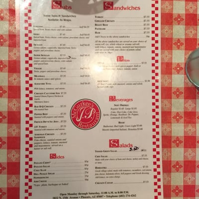 Menu photo 7 J P Mc Gurkee's Sandwich Shop Phoenix, AZ Menu photo 7 J P Mc Gurkee's Sandwich Shop Phoenix, AZ