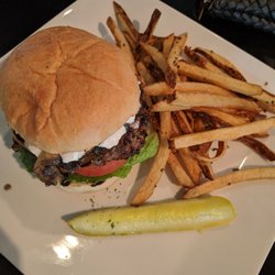 Double Eagle Restaurant - Carmelized onion burger with horseradish sauce and fresh cut fries. yummmm