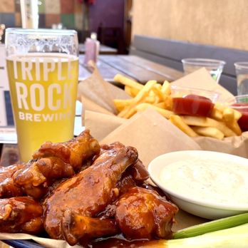 Triple rock - BBW Chicken wings, French Fries, Citrus Bird, Session Pale Ale, 4.4% - Burgers Near Me - Berkeley, California Triple rock - BBW Chicken wings, French Fries, Citrus Bird, Session Pale Ale, 4.4% - Burgers Near Me - Berkeley, California