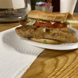 Yesterdays Grill - Grilled chicken sandwich with lettuce, tomato, and mayo.
