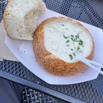 Bistro Boudin - Traditional Clam Chowder in a Bread Bowl - Bakeries Near Me - San Francisco, California Bistro Boudin - Traditional Clam Chowder in a Bread Bowl - Bakeries Near Me - San Francisco, California