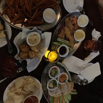 Saddle Ranch - Sweet potato fries, jalapeño cornbread, chicken strips, hummus trio, chips and salsa - Steakhouses Near Me - Orange, California Saddle Ranch - Sweet potato fries, jalapeño cornbread, chicken strips, hummus trio, chips and salsa - Steakhouses Near Me - Orange, California