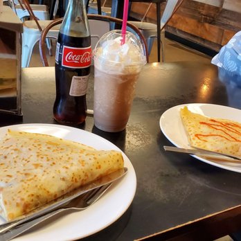 Kaffe Crepe - Crepes are hard to photograph lol but they were loaded with yummy fillings. Left was french riviera and right is buffalo - Creperies Near Me - Reno, Nevada