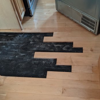 Super Hardwood Floor - Replacing damage under the fridge. - Flooring Near Me - Seattle, Washington