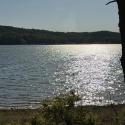 Lake Monroe Marina - Lake and hills on the back with bkue sky