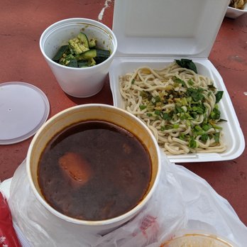 The Noodle Man - #1 Cucumber Salad, 5.99 prior to tax. #27 Beef Brisket Tomato Noodle Soup, $10.99 prior to tax - Noodles Near Me - Las Vegas, Nevada