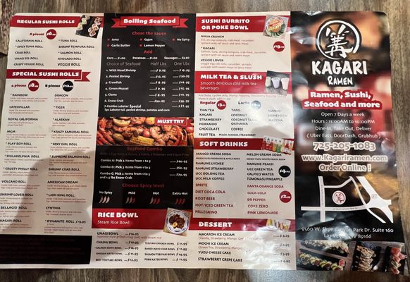 Menu photo 2 Kagari Ramen Las Vegas, NV
