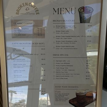 Broken Coffee - Silverado - Menu September 2026 - Cafes Near Me - Las Vegas, Nevada