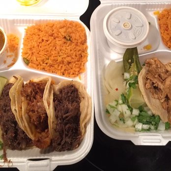 Tacolicious - Left: barbacoa, spicy pork and barbacoa again. Third was supposed to be chicken. Right: chicken barbacoa and fajita beef - Mexican Near Me - Dallas, Texas
