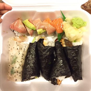 SushiStop Pasadena - To go order: couple of hand rolls and rainbow roll - Sushi Bars Near Me - Pasadena, California