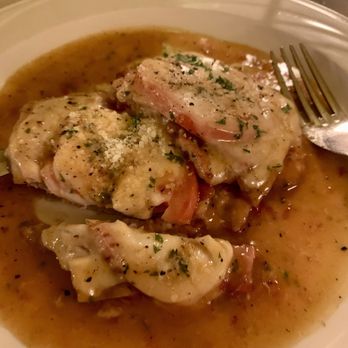 Eccola Italian Bistro - Veal Sorrentino with sliced tomato eggplant and prosciutto. - Italian Near Me - Parsippany, New Jersey Eccola Italian Bistro - Veal Sorrentino with sliced tomato eggplant and prosciutto. - Italian Near Me - Parsippany, New Jersey