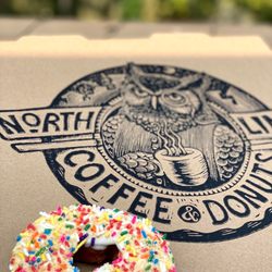 North Lime Coffee & Donuts - Clays Mill - Donut and box
