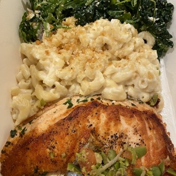 Forage - Salmon Plate with 2 sides. I chose Mac & cheese & kale salad. - Salad Near Me - Los Angeles, California