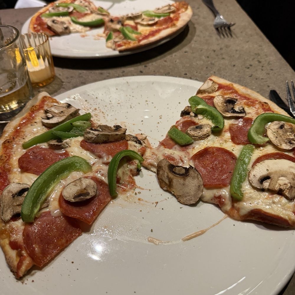 Pizza Banfi - Canadese Pizza (pepperoni and green peppers), split because we didn't want to eat too much - Italian Near Me - Toronto, Ontario Pizza Banfi - Canadese Pizza (pepperoni and green peppers), split because we didn't want to eat too much - Italian Near Me - Toronto, Ontario