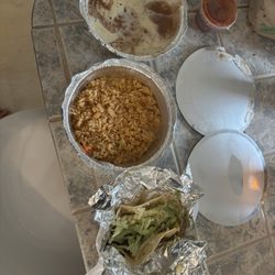 Margaritas - Bean dip, rice, beef soft taco