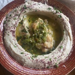 Pyramid Supermarket - Best hummus. You can bring your own serving dish.
