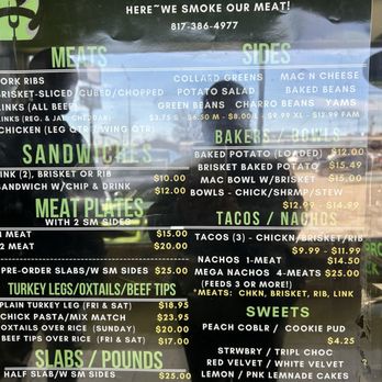 Browns Backyard BBQ - Menu1/2025 - Barbeque Near Me - Fort Worth, Texas