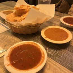 The money shot of the complementary bean dip and salsa! Great chips too!