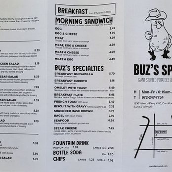 Buz's Spuds - Menu - Fast Food Near Me - Carrollton, Texas