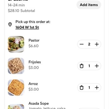 El Cabrito - Same order, drastically different pricing on DoorDash. - Mexican Near Me - Santa Ana, California El Cabrito - Same order, drastically different pricing on DoorDash. - Mexican Near Me - Santa Ana, California