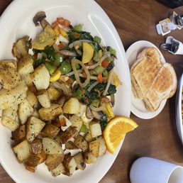Vegetarian omelette and sourdough toast