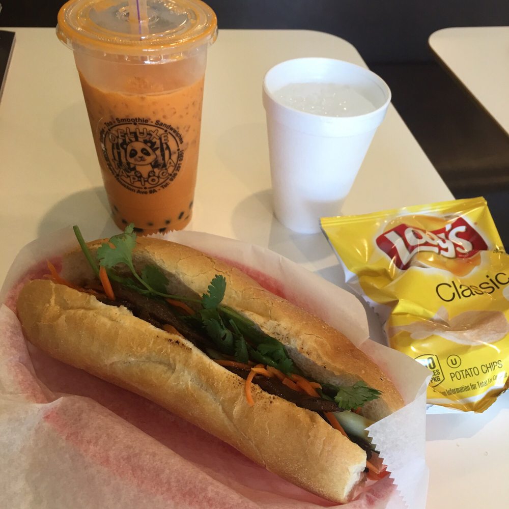 Deluxe Tapioca - Pork bahn mi and Thai milk tea. - Bubble Tea Near Me - Huntsville, Texas Deluxe Tapioca - Pork bahn mi and Thai milk tea. - Bubble Tea Near Me - Huntsville, Texas