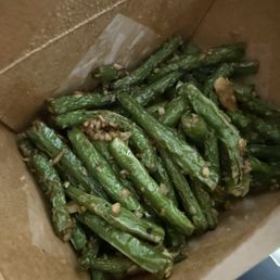 Garlic green beans were delicious