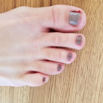 Pampered Nails and Spa - Nails are way too short, and multiple toes ended up red, swollen, and bleeding. :( - Nail Salons Near Me - Lancaster, California