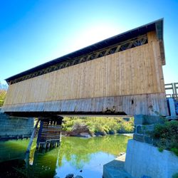 Fisher Covered Railroad Bridge - Looks like they're renovating the outside now as well (Pic taken early October 2023)
