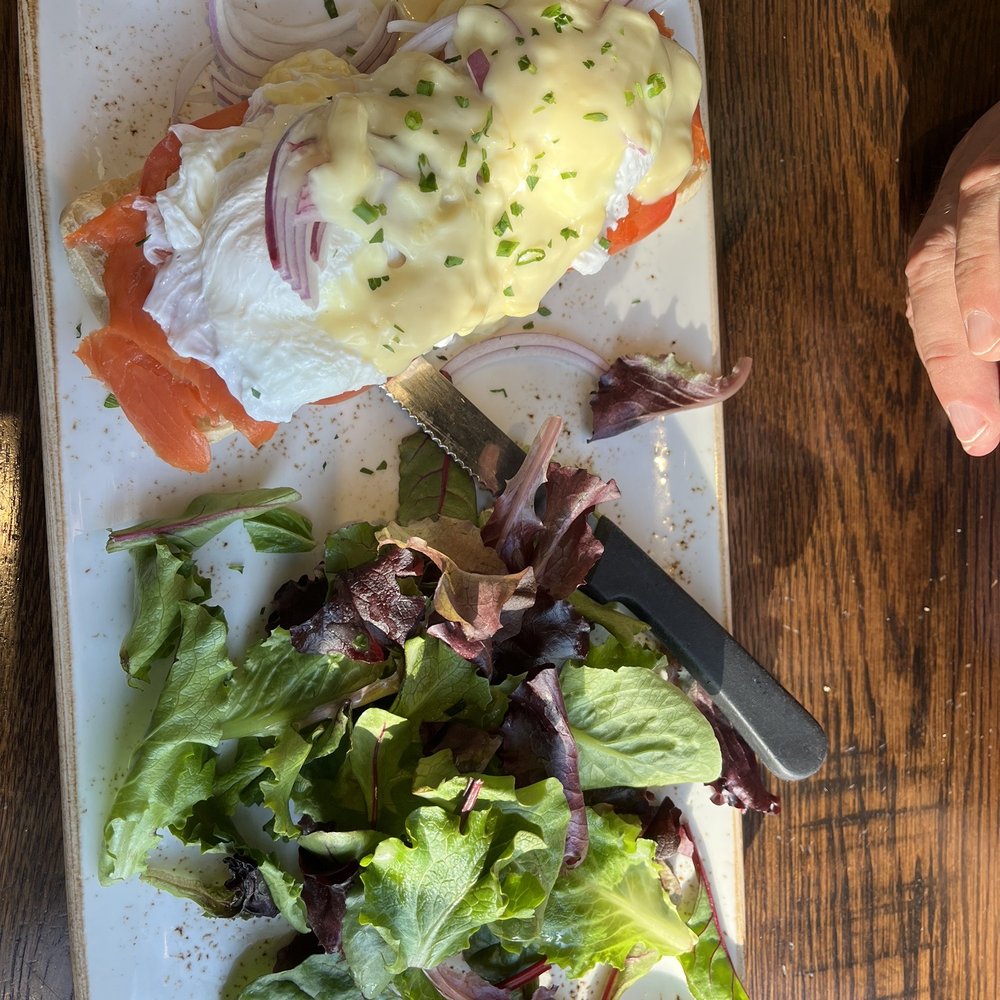 First Watch - Eggs Benedict with salmon. Very tasty - Cafes Near Me - Hampton, Virginia First Watch - Eggs Benedict with salmon. Very tasty - Cafes Near Me - Hampton, Virginia
