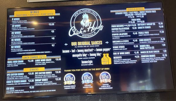 Menu photo 1 Chick'n Headz Bentonville, AR
