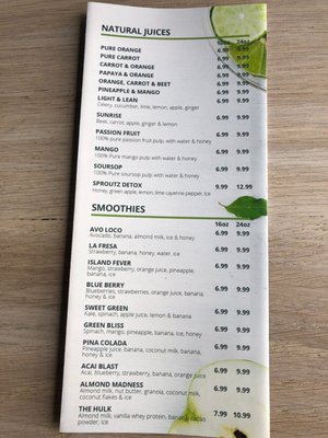 Menu photo 2 Sproutz - Brickell Miami, FL