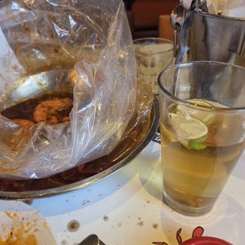 The Captain Crab - Combo A, spicy hot, with a pacifico beer. - Seafood Near Me - Lakewood , Washington The Captain Crab - Combo A, spicy hot, with a pacifico beer. - Seafood Near Me - Lakewood , Washington