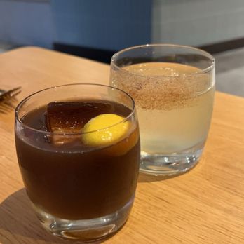 Olili - Black sesame, old fashioned (left) Liquid Haupia (right) - Desserts Near Me - Honolulu, Hawaii