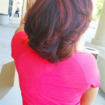Ogle School - I love how she feathers my hair. Red color and highlights by Kim Freeman - Cosmetology Schools Near Me - Stafford, Texas Ogle School - I love how she feathers my hair. Red color and highlights by Kim Freeman - Cosmetology Schools Near Me - Stafford, Texas