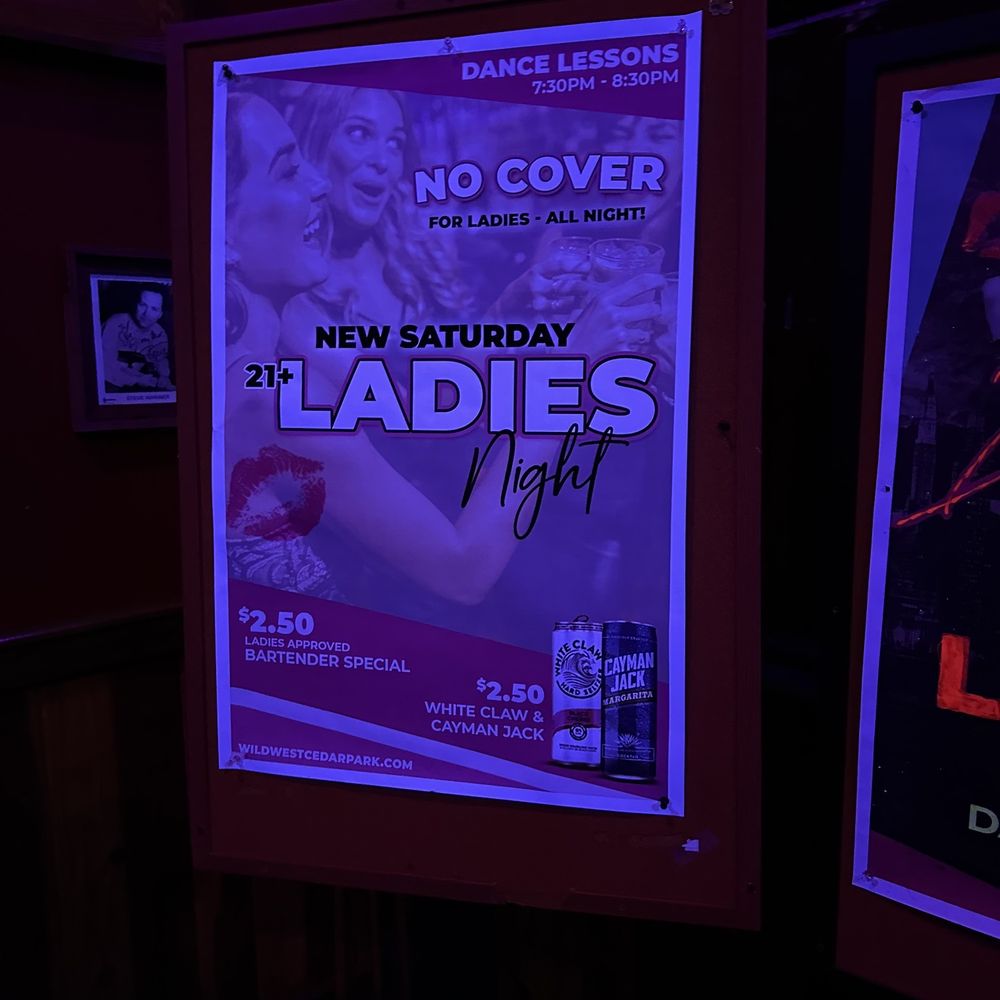 Wild West - a poster for the ladies's night - Bars Near Me - Cedar Park, Texas Wild West - a poster for the ladies's night - Bars Near Me - Cedar Park, Texas