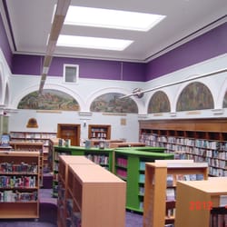 Central Library - Lending Library showing murals (installed 1947)