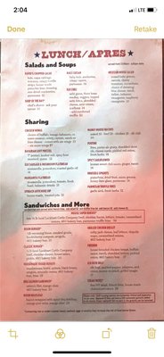 Menu photo 8 Mangy Moose Teton Village, WY