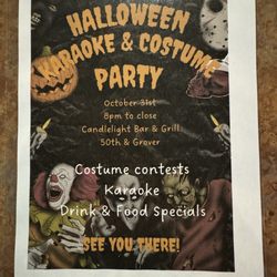 Candlelight Bar and Grill - Halloween Party! Costume contest, karaoke, DJ and fun drinks! October 31st Music starts at 8 PM